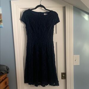 Elegant Navy Lace Dress